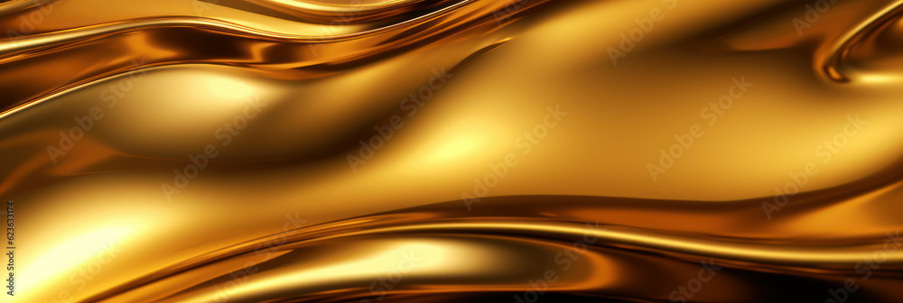 Abstract liquid background with metal golden waves. Abstract liquid background with metal golden waves.