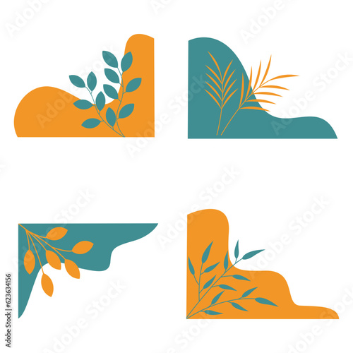 Plant corner shape element.For design decoration. Vector design illustration