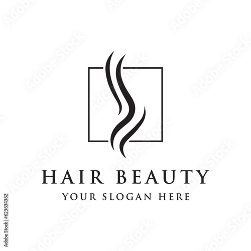 Abstract Logo template design luxury and beautiful hair waves Logo for business, salon, beauty, hairdresser, care.