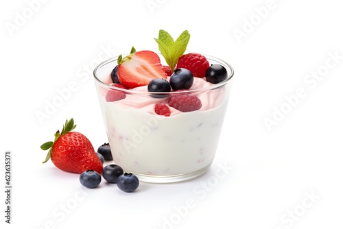 Smoothie mix fruits yogurt isolated on white background PNG
