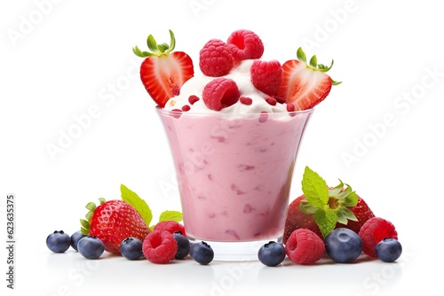 Smoothie mix fruits yogurt isolated on white background PNG