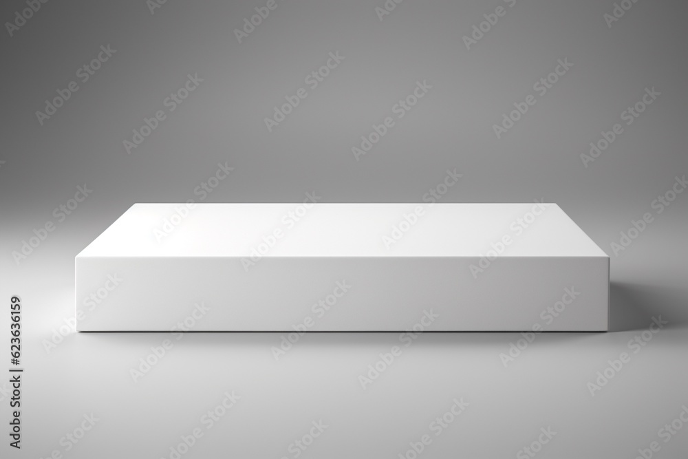 Clean and Minimalistic White Blank Box Packaging Mockup Created with Generative AI Clean and Minimalistic White Blank Box Packaging Mockup Created with Generative AI