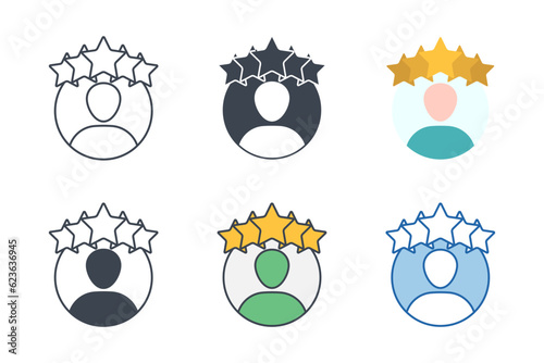 Best employee Icon symbol template for graphic and web design collection logo vector illustration