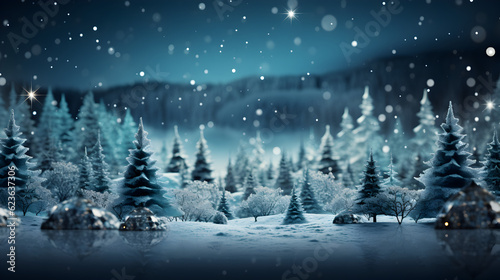 Merry Christmas and happy New Year snow background Generative AI © kitti