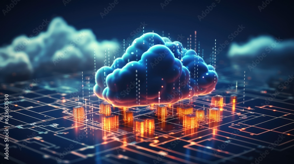 Business network concept of cloud computing technology and online data storage. computer connected to internet server Business network concept of cloud computing technology and online data storage. computer connected to internet server