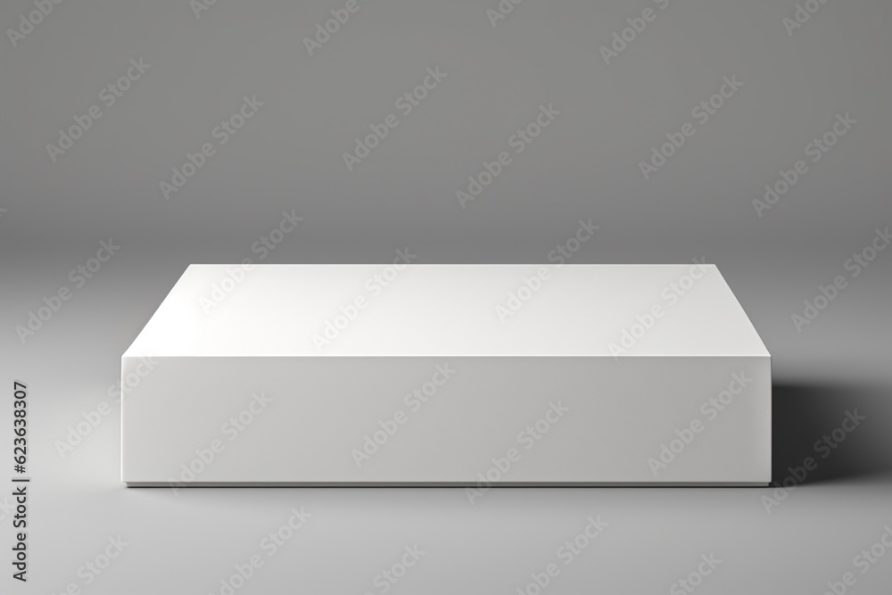 Clean and Minimalistic White Blank Box Packaging Mockup Created with Generative AI Clean and Minimalistic White Blank Box Packaging Mockup Created with Generative AI