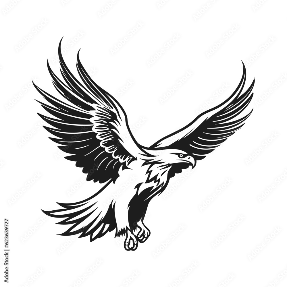 Minimalist vector of an eagle. Suitable for logo or tattoo. Minimalist vector of an eagle. Suitable for logo or tattoo.