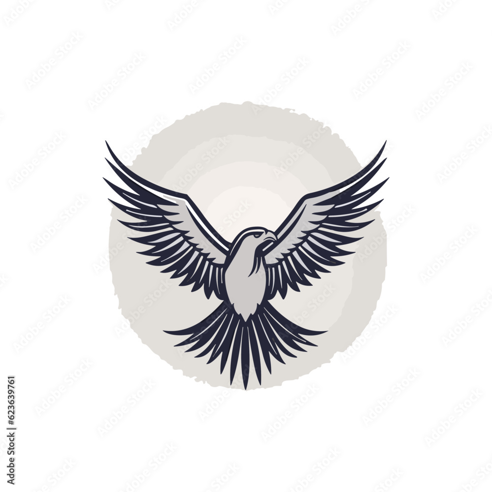 Fototapeta premium Minimalist vector of an eagle. Suitable for logo or tattoo.