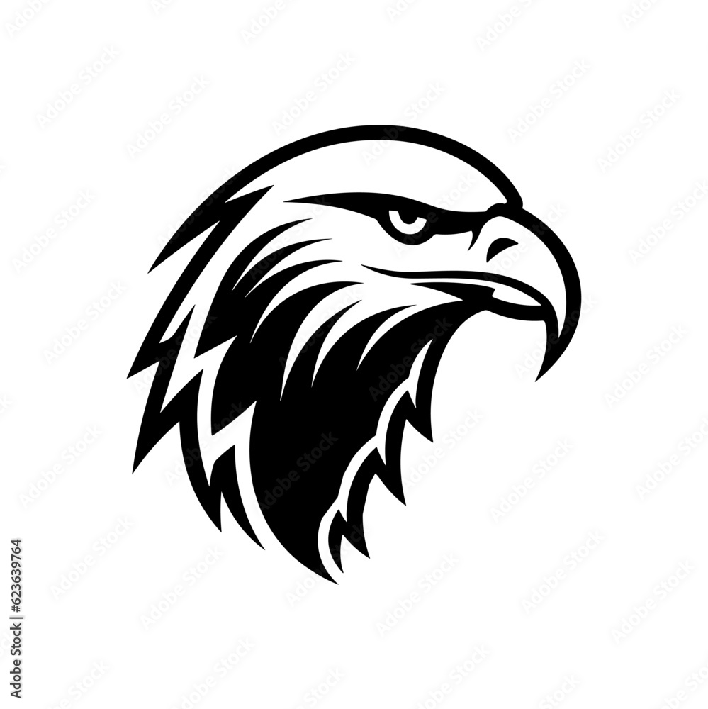 Fototapeta premium Minimalist vector of an eagle. Suitable for logo or tattoo.