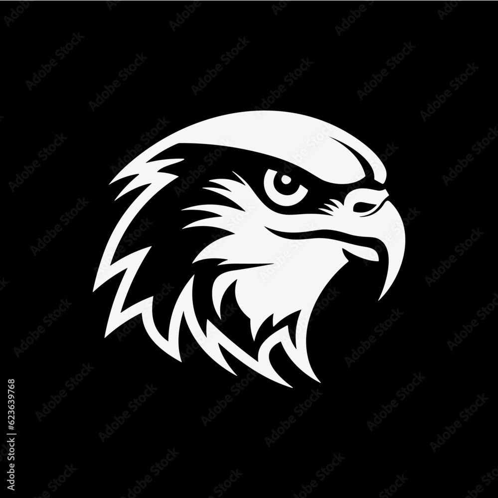 Obraz premium Minimalist vector of an eagle. Suitable for logo or tattoo.