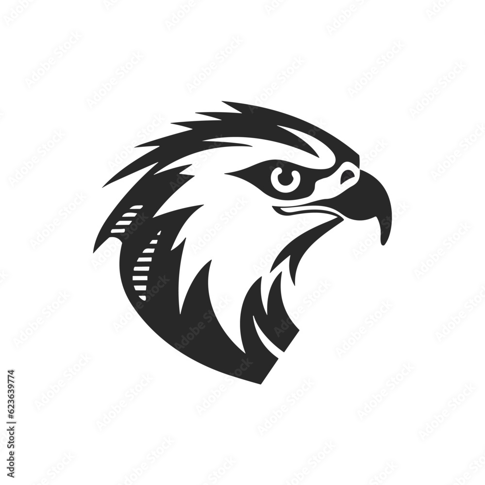 Fototapeta premium Minimalist vector of an eagle. Suitable for logo or tattoo.