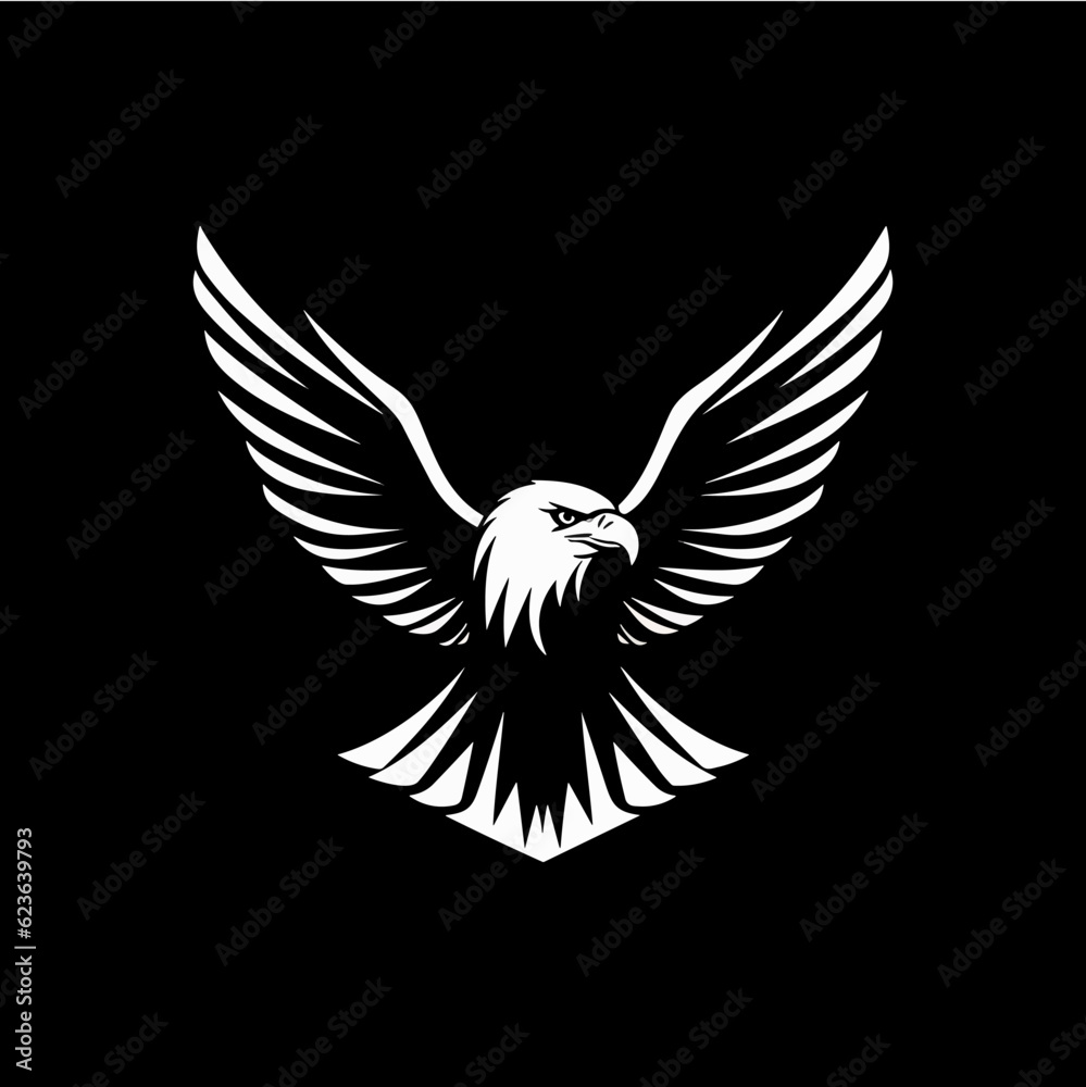 Fototapeta premium Minimalist vector of an eagle. Suitable for logo or tattoo.