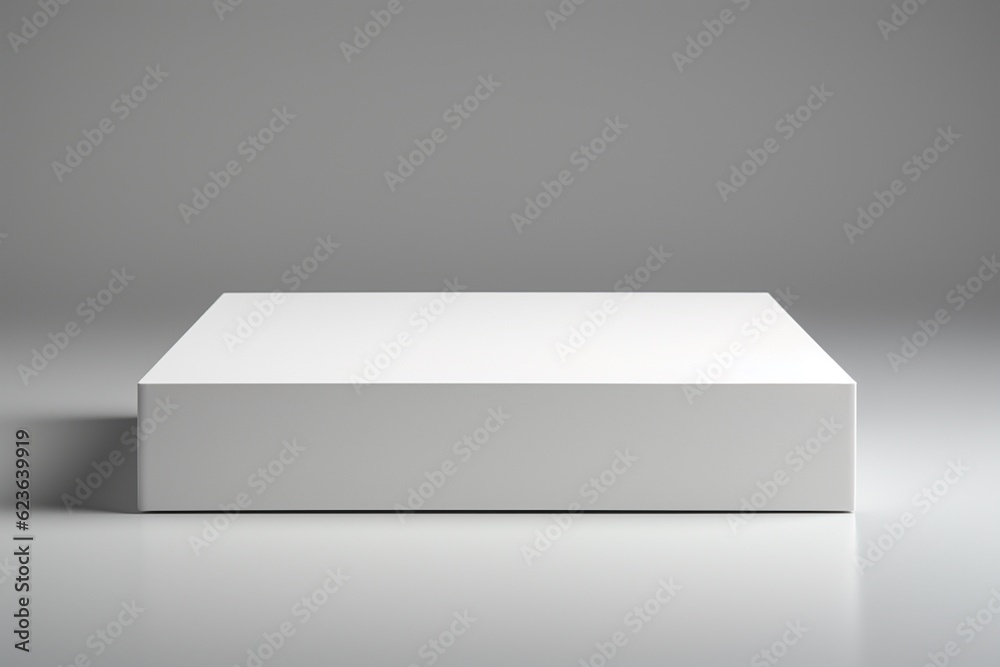 Clean and Minimalistic White Blank Box Packaging Mockup Created with Generative AI Clean and Minimalistic White Blank Box Packaging Mockup Created with Generative AI