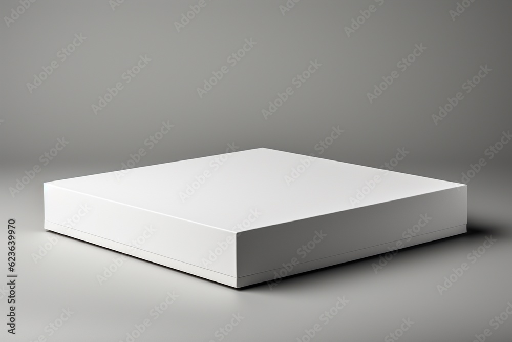 Clean and Minimalistic White Blank Box Packaging Mockup Created with Generative AI Clean and Minimalistic White Blank Box Packaging Mockup Created with Generative AI