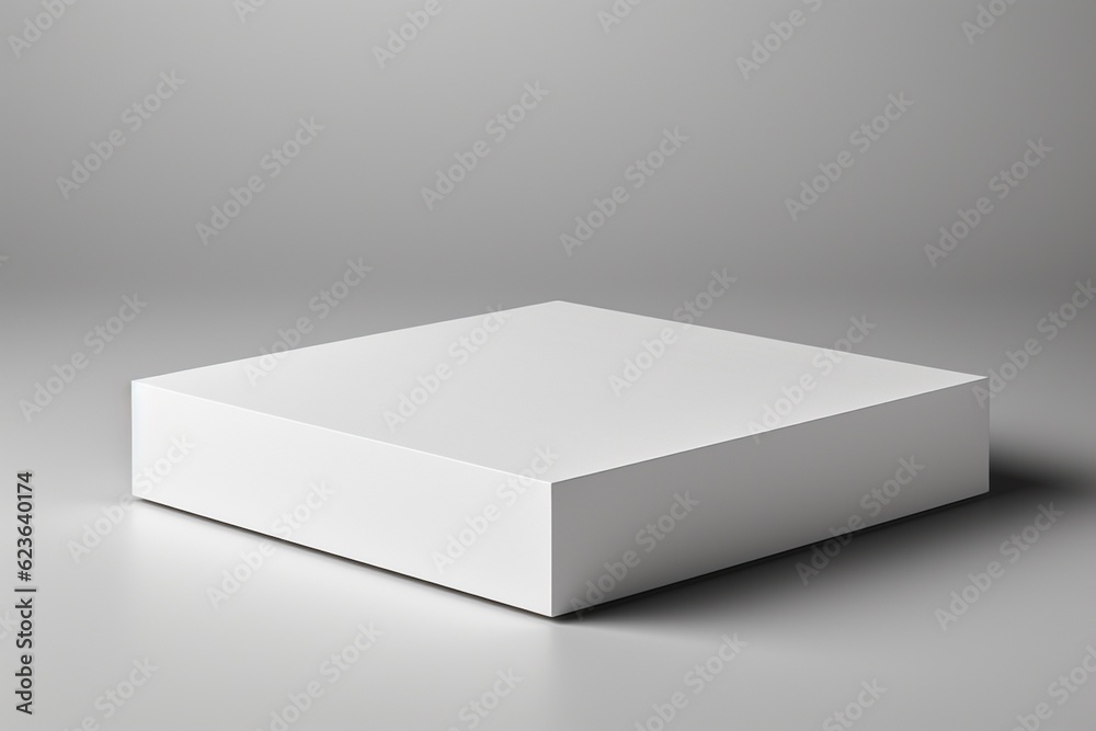 Clean and Minimalistic White Blank Box Packaging Mockup Created with Generative AI Clean and Minimalistic White Blank Box Packaging Mockup Created with Generative AI