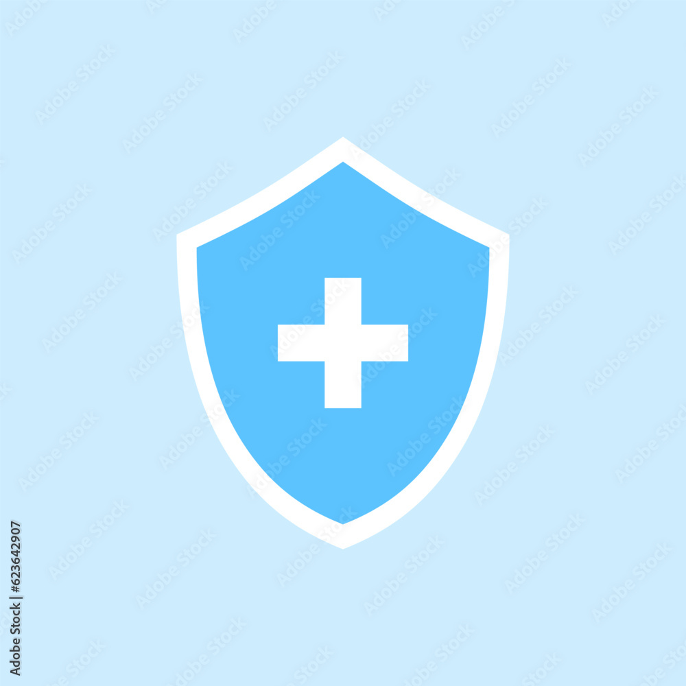 Vector signs medical emblem flat symbol illustration blue shield protection. Vector signs medical emblem flat symbol illustration blue shield protection.