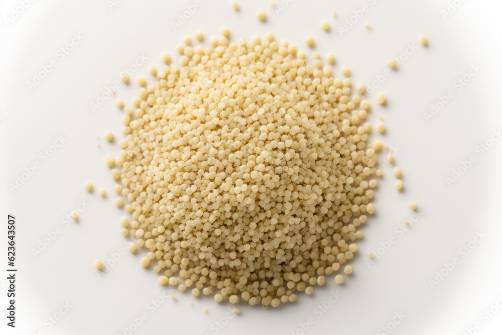 white seeds on a white plate. Generative AI white seeds on a white plate. Generative AI