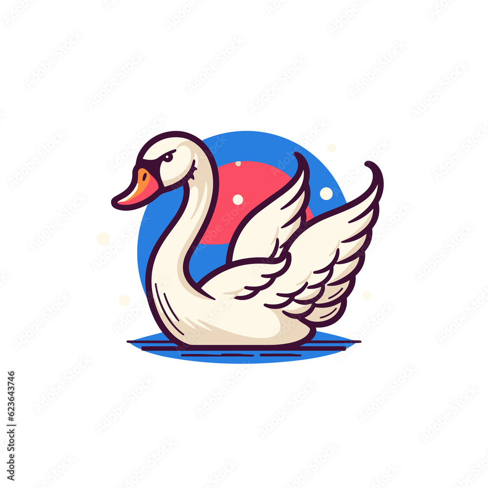 Obraz premium Swan, TShirt Design , graphic design, Generative Ai
