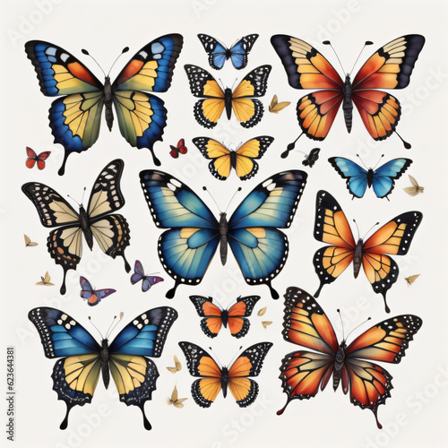 collection of butterflies © Beste stock