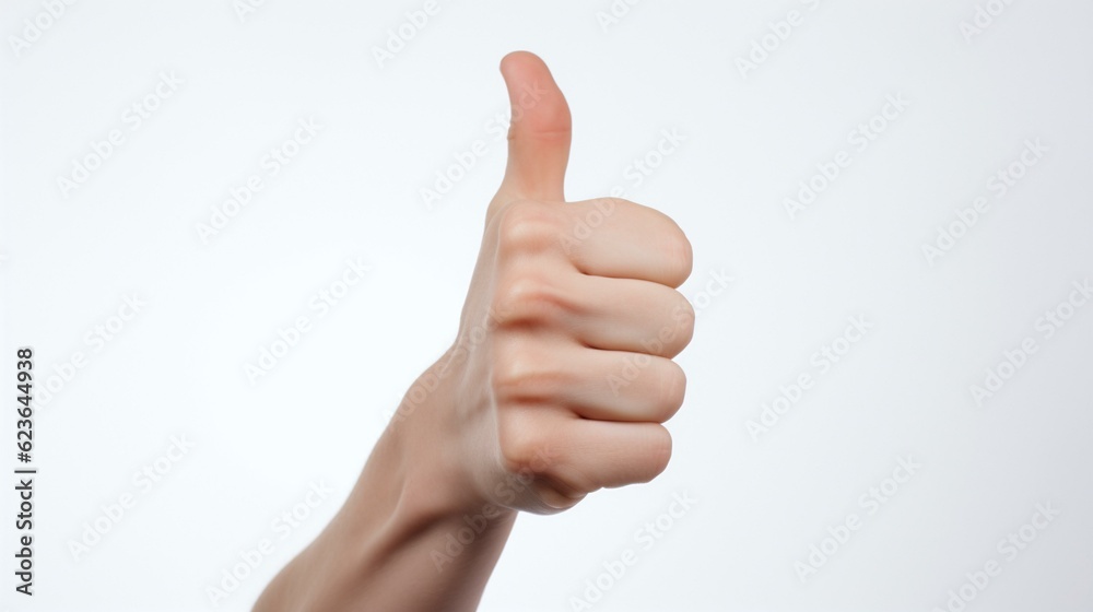 hand showing thumb up isolated