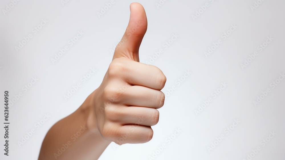 hand showing thumb up isolated