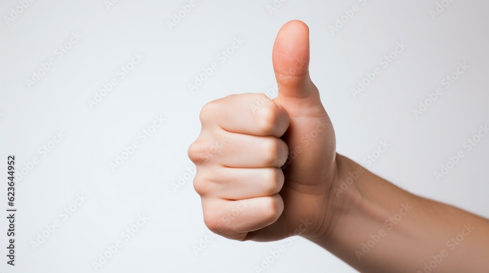 hand showing thumb up isolated