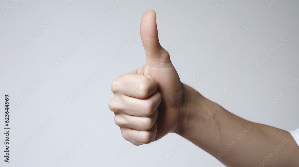 hand showing thumb up isolated