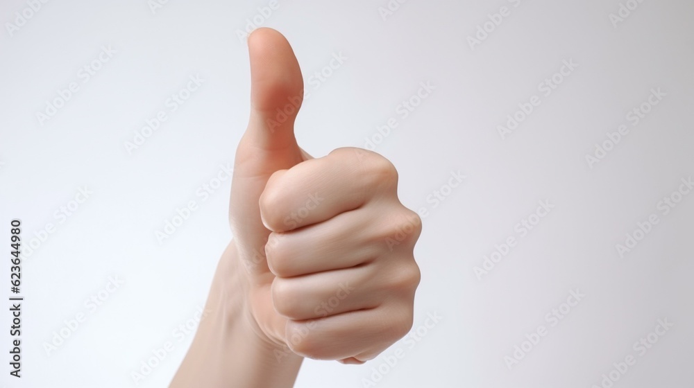 hand showing thumb up isolated