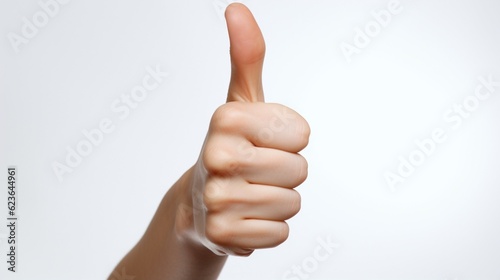 hand showing thumb up isolated