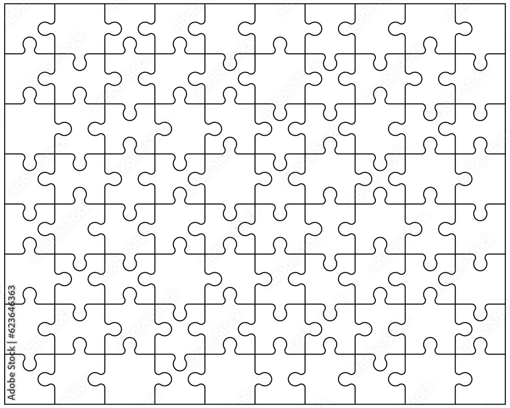 Illustration of big white puzzle, separate parts
