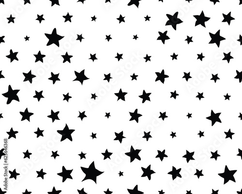 Seamless pattern with stars on a white background