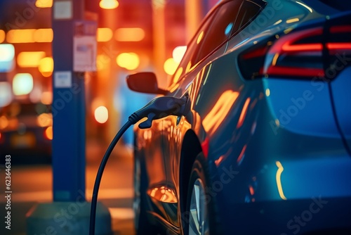 close up electric car charging at a station © Salsabila Ariadina