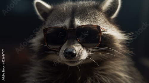 Raccoon wearing sunglass  © KWY