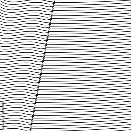 The lines are repeated and form a seam down the middle