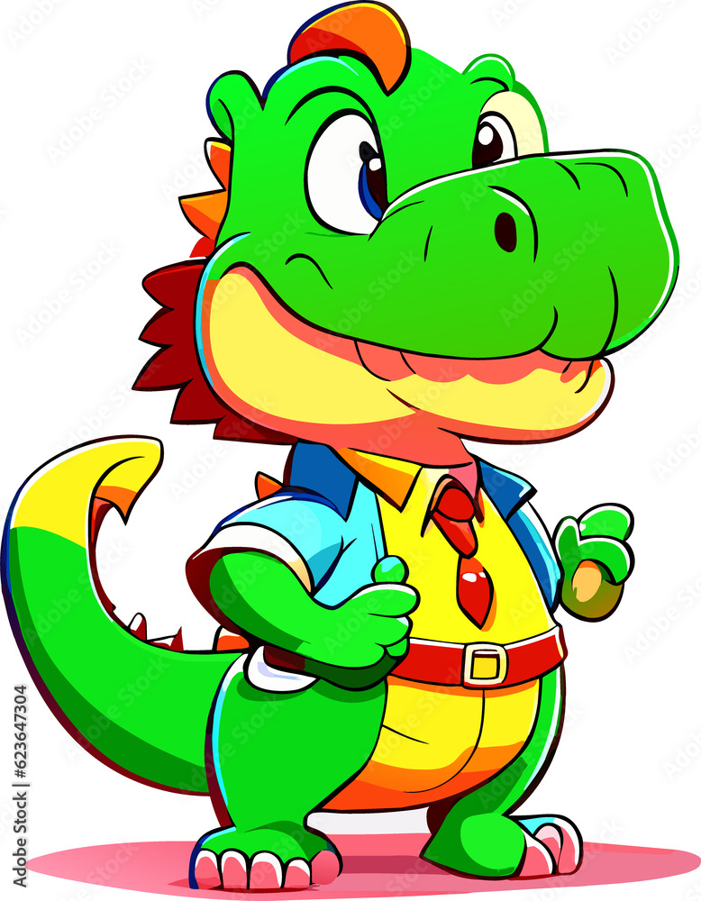 Fototapeta premium cute crocodile cartoon character style for kid png file transparent