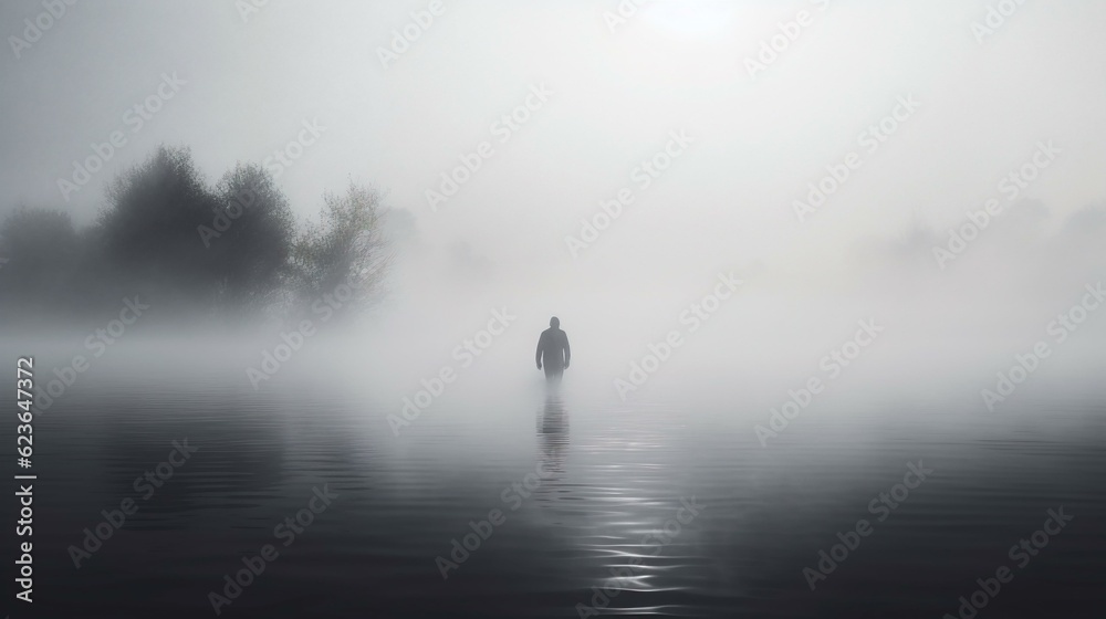 silhouette of a person in a fog silhouette of a person in a fog