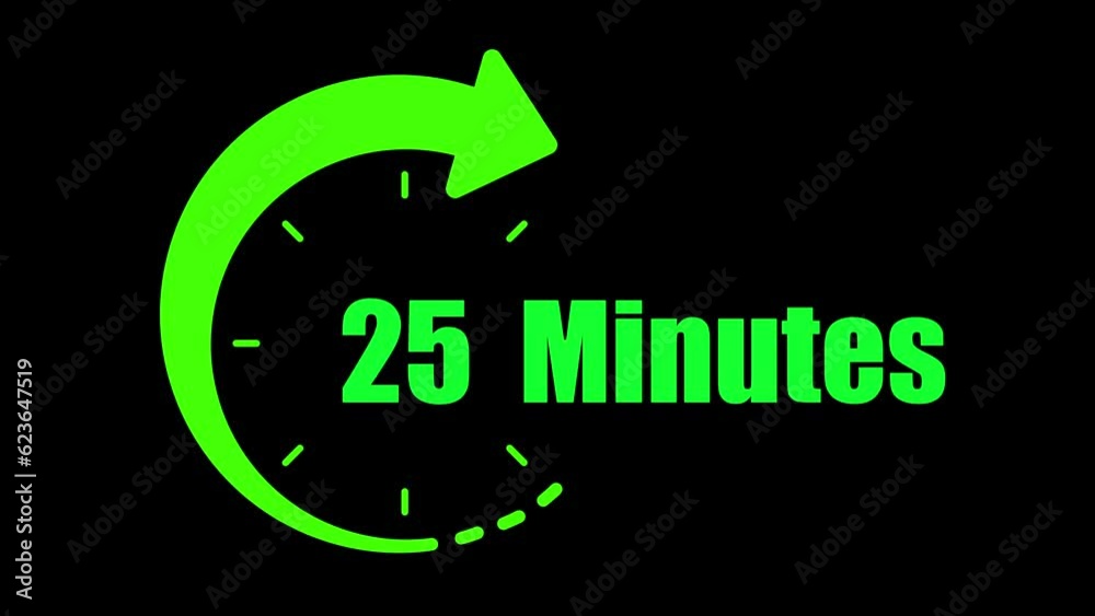 Clock 60 minute countdown icon, isolated on transparent background with alpha channel.