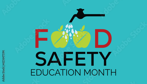 Food Safety education month observed each year during September . Vector illustration on the theme of .