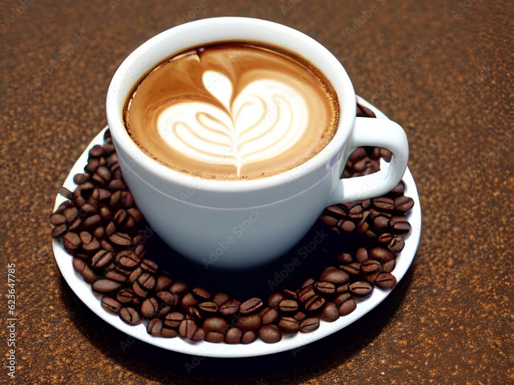 cup of coffee with a heart drawn on the top cup of coffee with a heart drawn on the top
