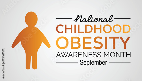 childhood obesity awareness month observed each year during September . Vector illustration on the theme of .