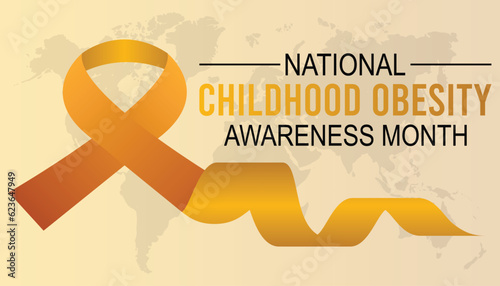 childhood obesity awareness month observed each year during September . Vector illustration on the theme of .
