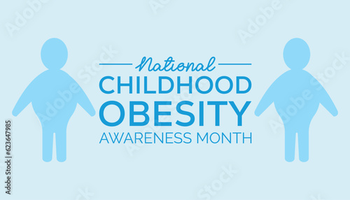 childhood obesity awareness month observed each year during September . Vector illustration on the theme of .