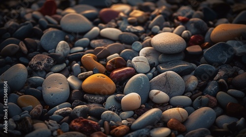 close up of a pile of pebbles