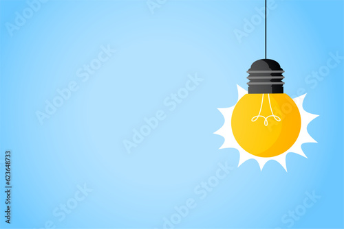 innovative idea hanging light bulb concept background