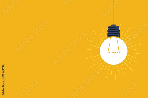 eureka tip idea concept background with hanging light bulb