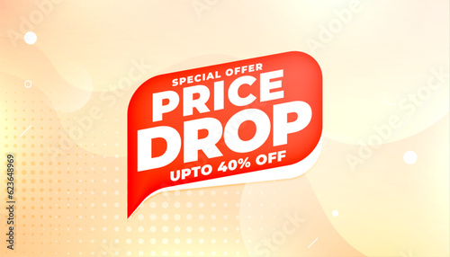 special price drop sale banner for retail marketing