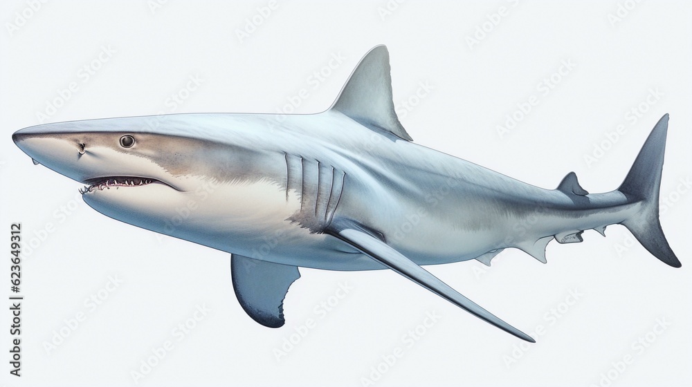 Naklejka premium shark isolated on white background