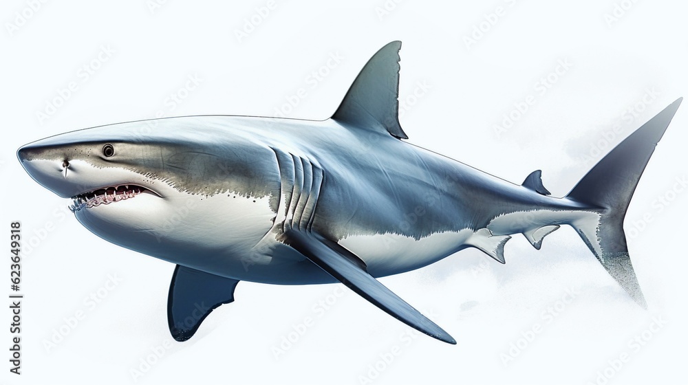 Naklejka premium shark isolated on white background