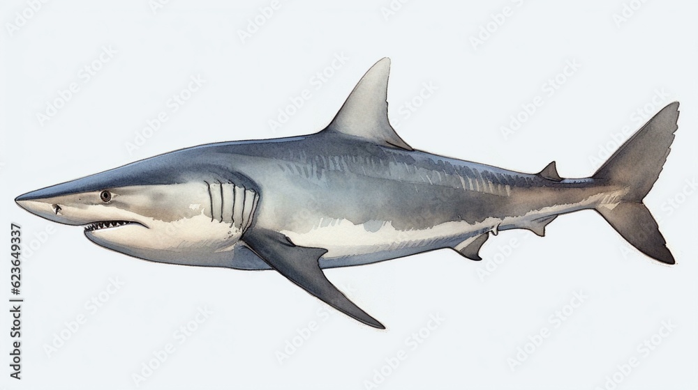 Obraz premium shark isolated on white background