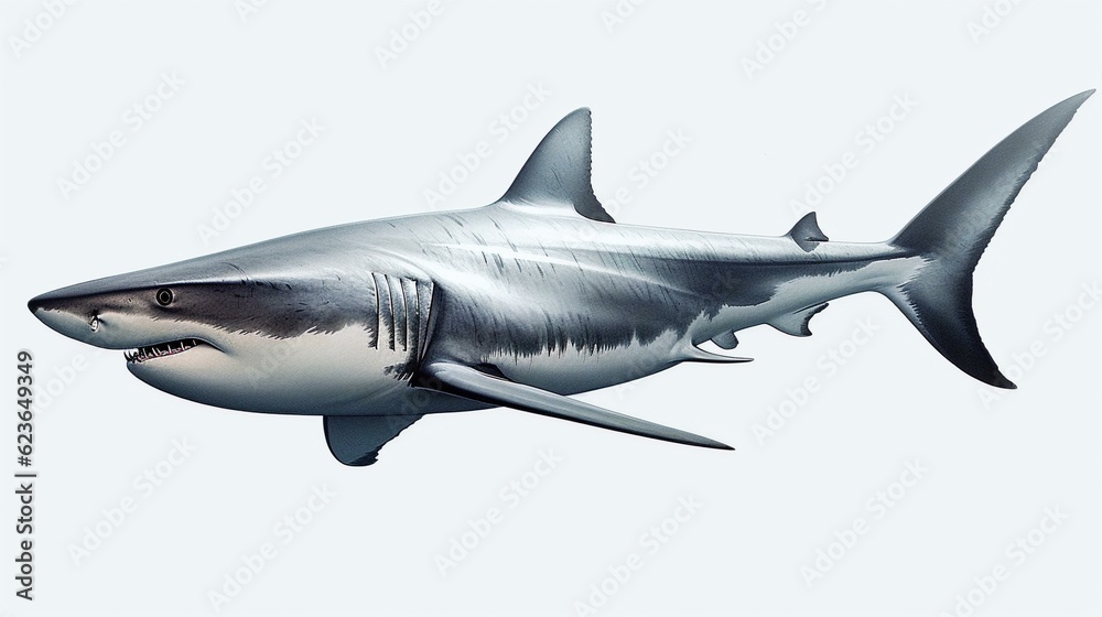 Fototapeta premium shark isolated on white background